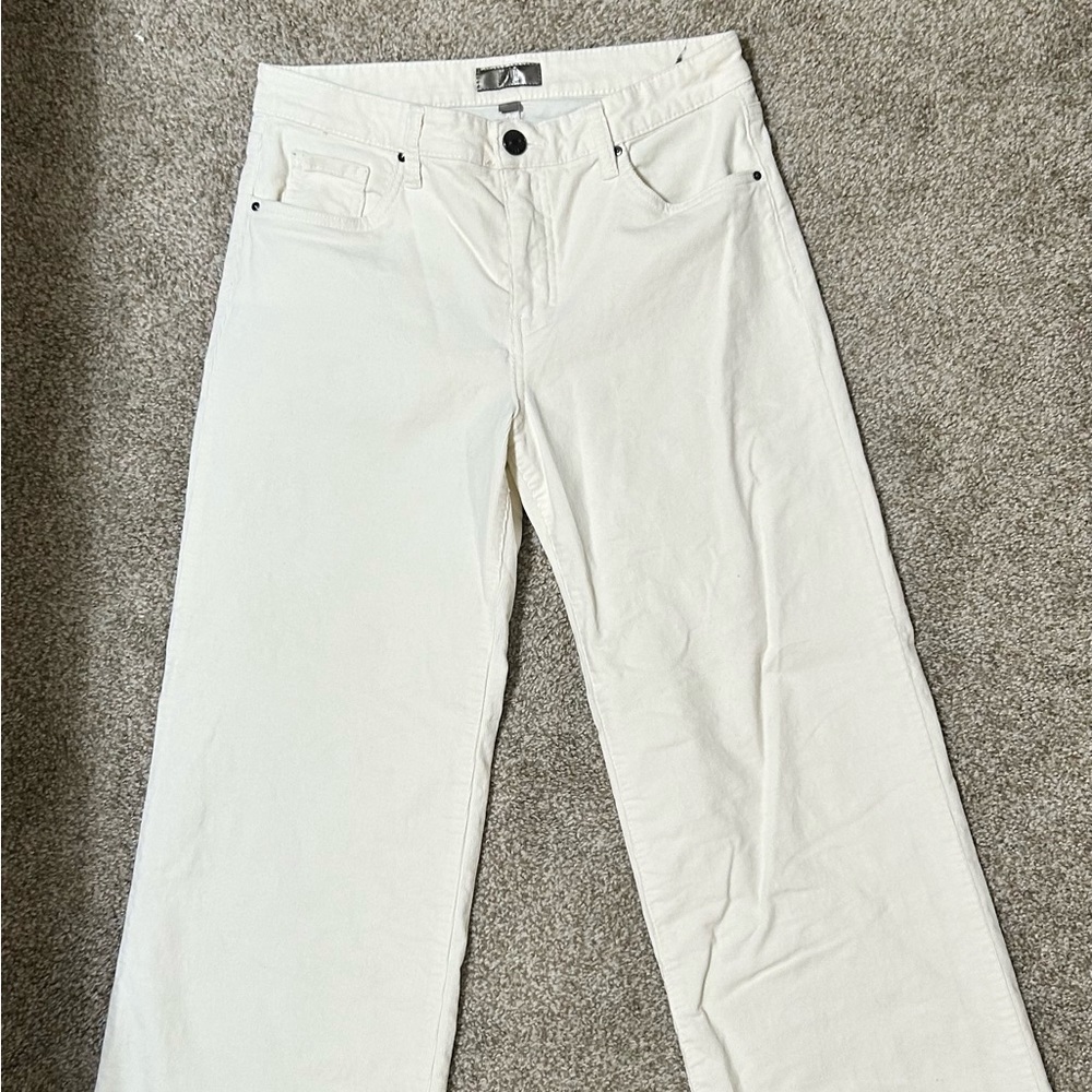 Kut from the Kloth Cream Wide Leg Jeans